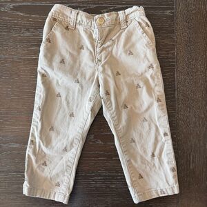 Baby Gap Baby‎ Toddler Boys 18-24M Khaki Teddy Bear Logo Print Pants Trousers